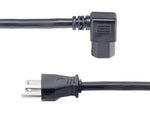 StarTech 8' NEMA 5-15P to Right Angle C15 Power Cable, Male to Female, Black (PXT515C158RA)
