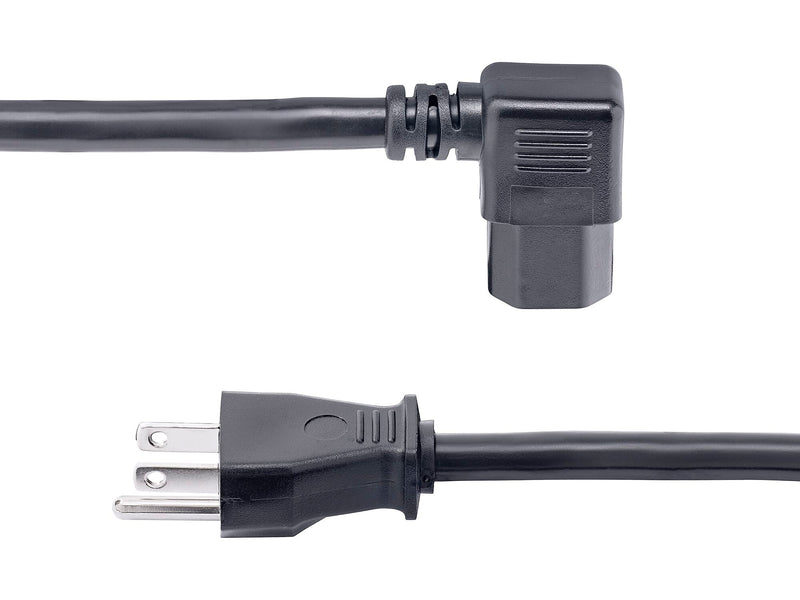 StarTech 8' NEMA 5-15P to Right Angle C15 Power Cable, Male to Female, Black (PXT515C158RA)