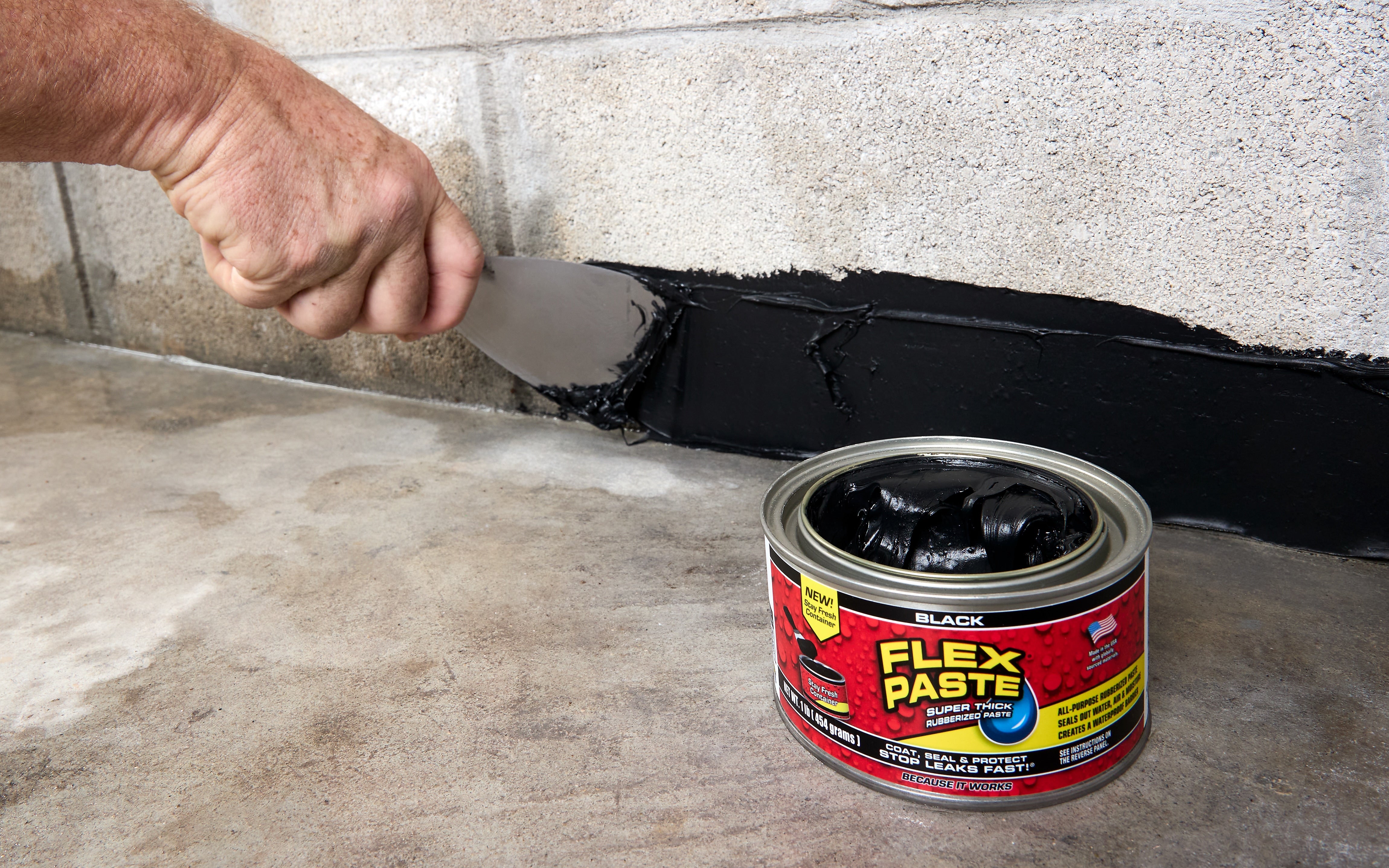 Flex Paste Super Thick Rubberized Paste, Black, 8.75 fl. oz., 4/Pack (PFSBLKR16-CS)