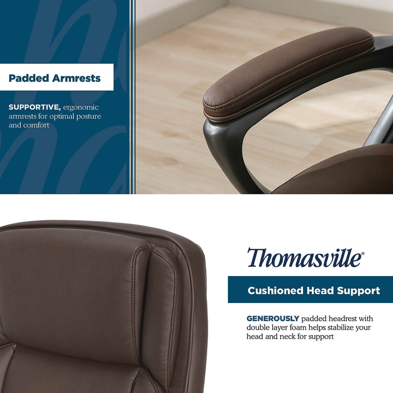 Thomasville Lansing Ergonomic Polyurethane Big & Tall Chair, 400 lb. Capacity, Dark Walnut Brown (52398-DBRN)