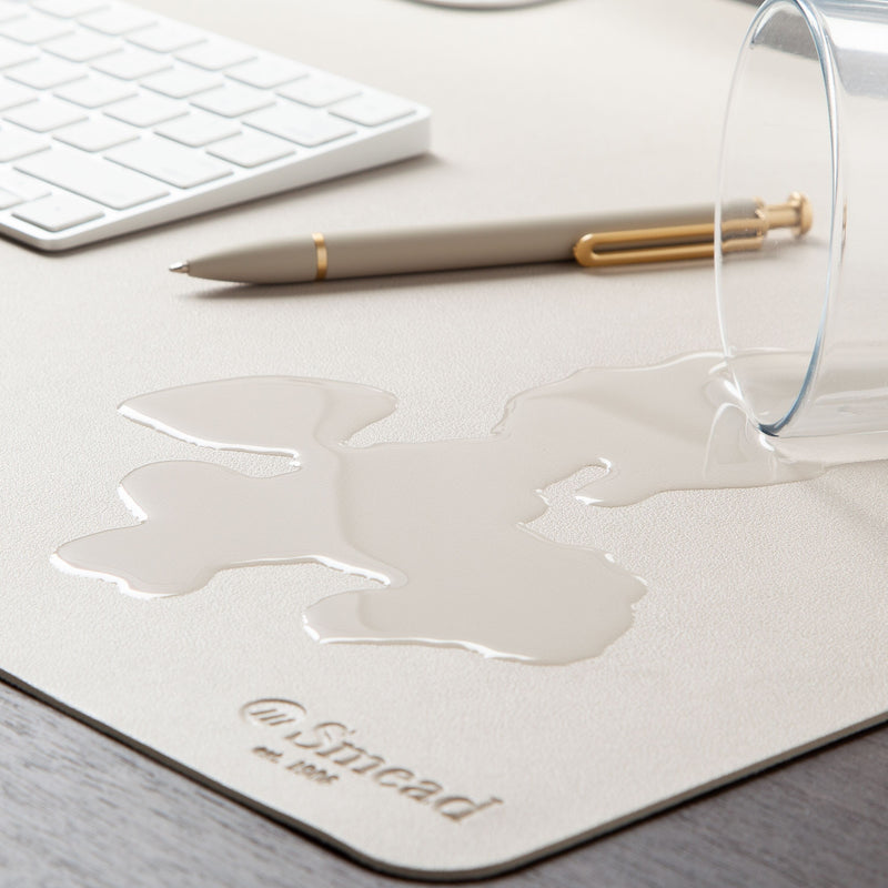 Smead Large Vegan Leather Anti-Slip Desk Pad, 36" x 17", Sandstone (SMD64826)