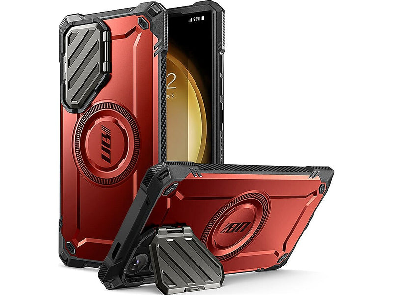 SUPCASE Unicorn Beetle MAG XT MagSafe Bumper Case for Samsung Galaxy S24 Ultra, Shock Absorbing, Metallic Red (GXYS24U5GMXTRD)
