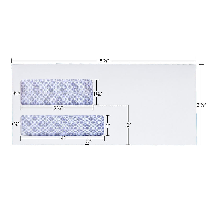Staples Reveal-N-Seal Security Tinted #9 Double Window Envelopes, 3 7/8" x 8 7/8", White, 500/Box (1017262)