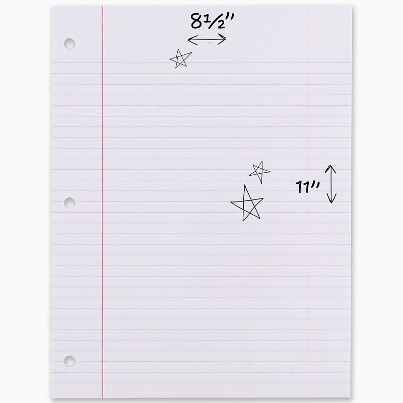Mead College Ruled Filler Paper, 8.5" x 11", 3-Hole Punched, 200 Sheets/Pack (MEA17208)