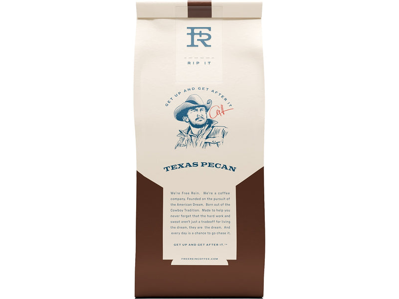 Free Rein Texas Pecan Ground Coffee Packet, Medium Roast, 12 oz. (810138360194)