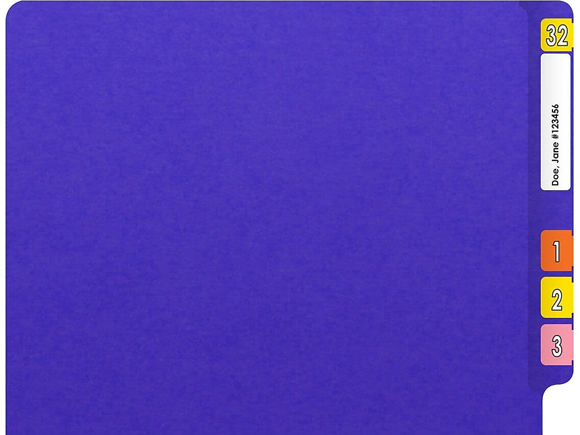 Medical Arts Press Heavy-Duty End Tab File Folder, Straight Cut, Letter-Size, Purple, 40/Box (S-09459-PUR)