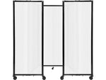 Versare The Room Divider 360 Freestanding Folding Portable Partition, 72"H x 102"W, Opal Fluted Polycarbonate (1272306)