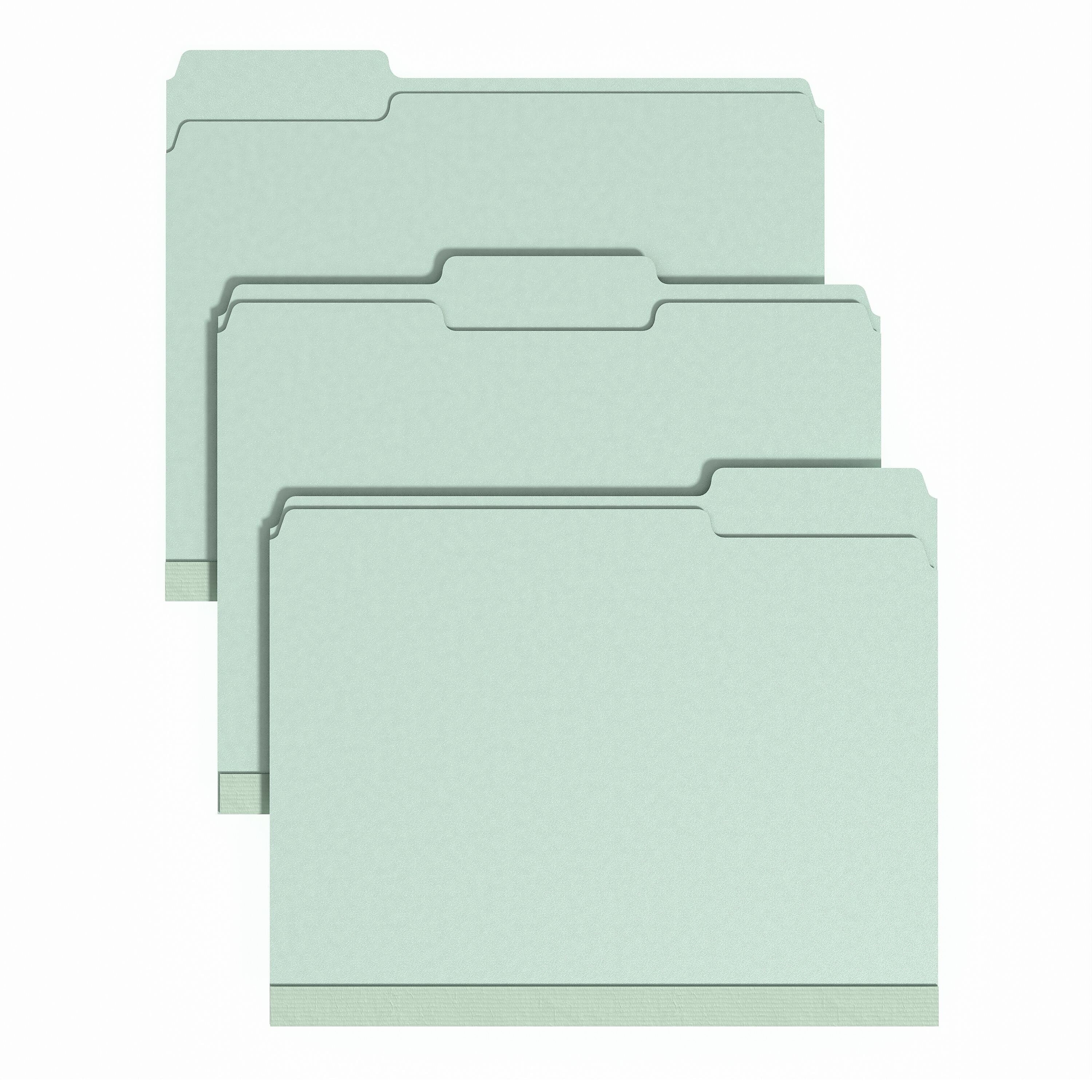 Staples Heavy Duty Pressboard Classification Folder, 2" Expansion, Letter Size, Green, 25/Pack (ST62738)