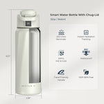 WaterH BOOST Stainless Steel Triple Wall Insulated Smart Water Bottle, 32 oz., White (B003WT)