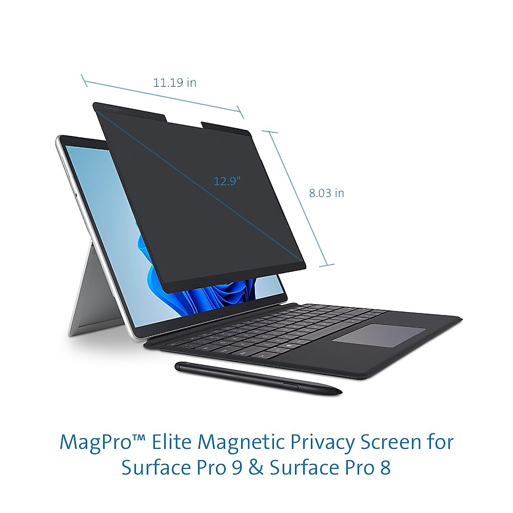 Kensington MagPro Elite Anti-Glare Magnetic Privacy Screen for 13" Surface Pro 9/Surface Pro 8, 3:2 (K51700WW)