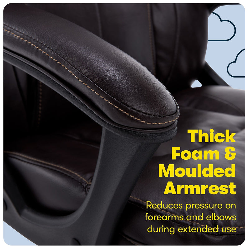 Serta Manager's Office Chair, Puresoft® Faux Leather, Roasted Chestnut Brown (43669OSS)