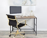 Advantus Flipshelf 40"W Workstation Desk, Wood Grain/Black (39347)