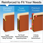 Pendaflex Color Reinforced File Pocket, 3 1/2" Expansion, Letter Size, Red (1524E RED)