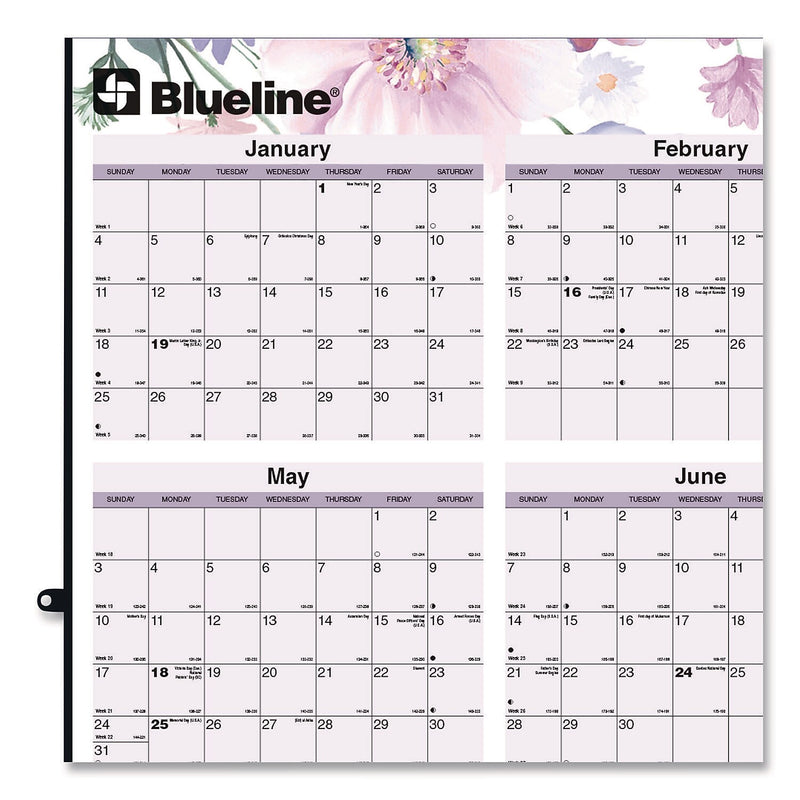 2026 Blueline 36" x 24" Yearly Dry Erase Wall Calendar, Reversible, White/Orange (REDC171920)