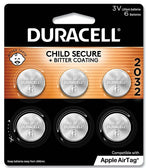 Duracell CR 2032 3V Lithium-Ion Battery, 6/Pack (DURDL2032B6PK)
