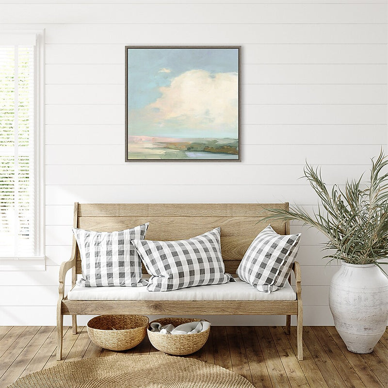 Amanti Art Colorful Horizon II Blue by Julia Purinton Framed Canvas Wall Art Print, 30" x 30" (A42678027455)