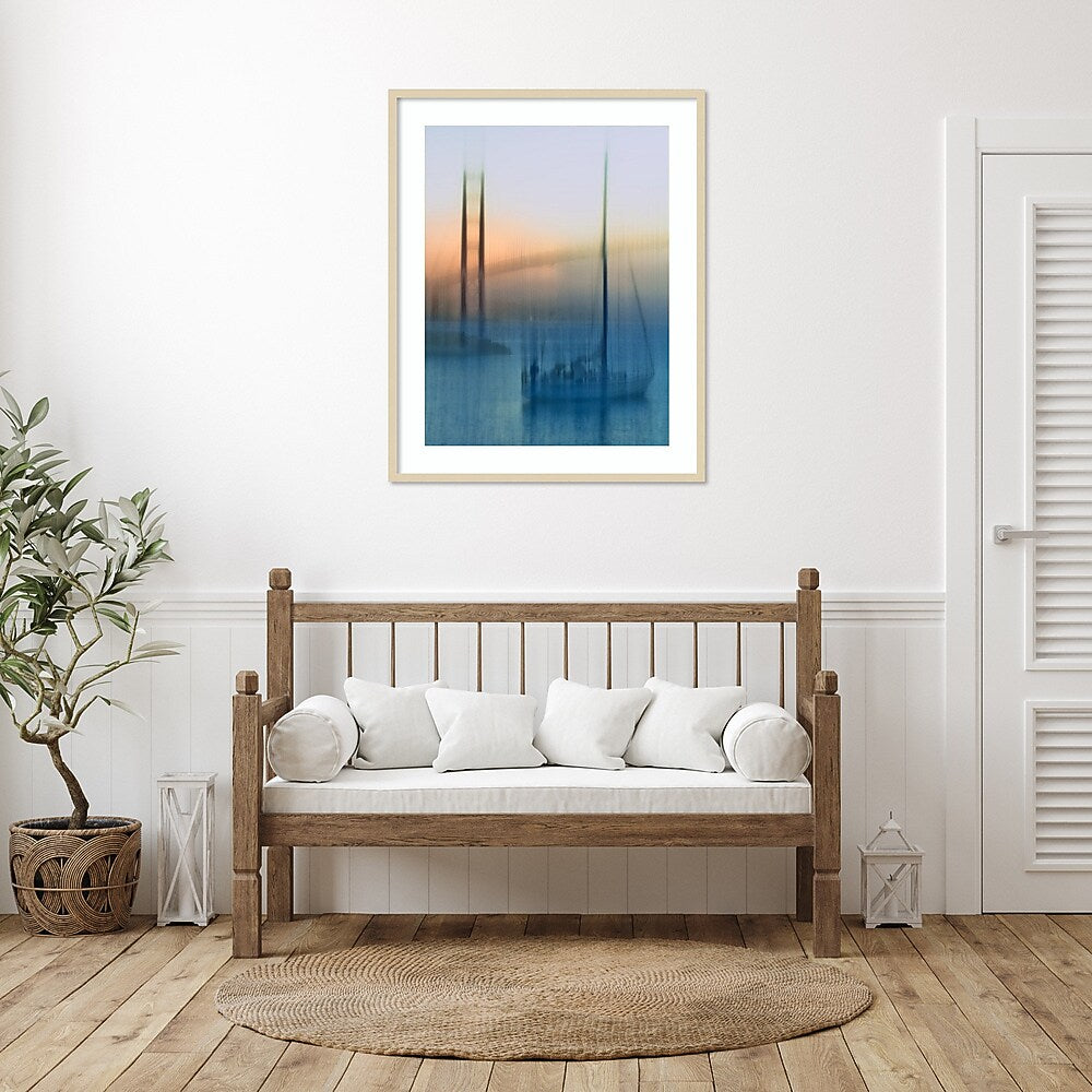 Amanti Art Sailboats on the Bay by Jerry Berry Wood Framed Wall Art Print, 33" x 41" (A42676855608)