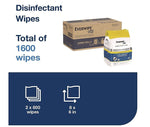 Tork Everwipe Disinfectant Wipes, Lemon Scent, 400 Wipes/Container, 2/Carton (TRK192821)