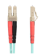 StarTech 25m (82ft) LC to LC (UPC) Duplex OM4 Multimode Fiber Optic Patch Cable, 50/125, Aqua (450FBLCLC25)