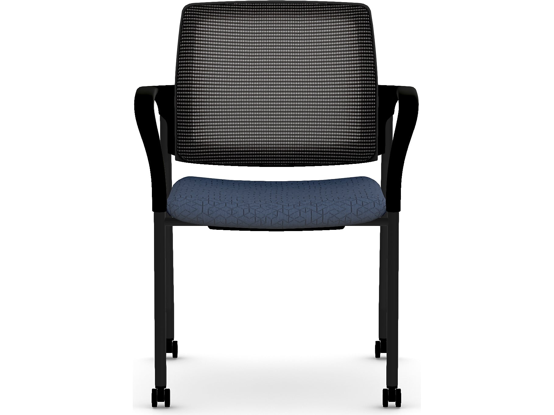 HON Ignition Fabric/Mesh Multipurpose Stacking Chair, Navy/Black (HIGS6.F.H.IM.APX13.T)
