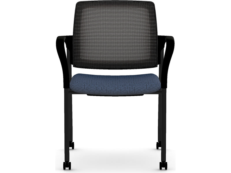 HON Ignition Fabric/Mesh Multipurpose Stacking Chair, Navy/Black (HIGS6.F.H.IM.APX13.T)