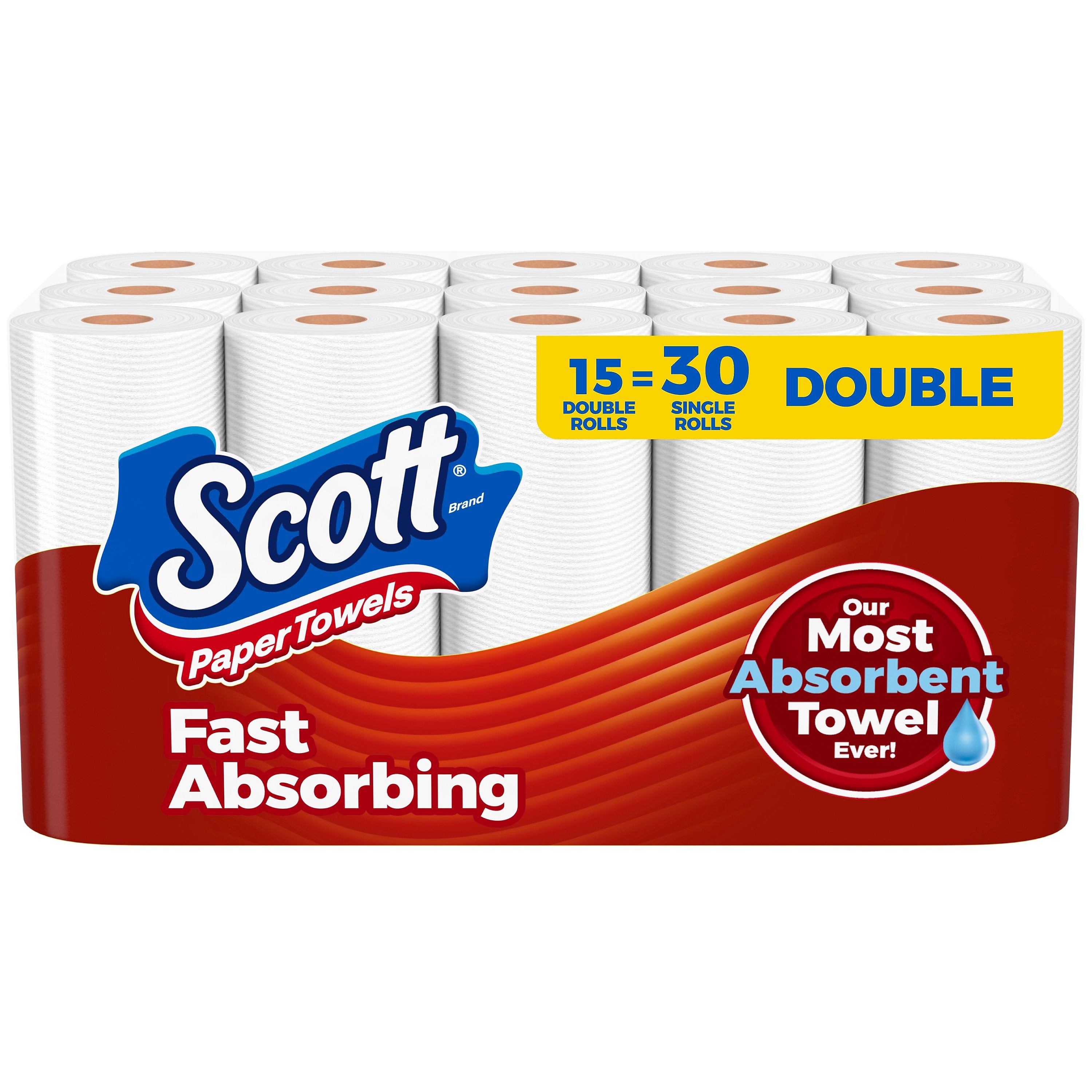Scott Choose-A-Sheet Paper Towels, 1-ply, 102 Sheets/Roll, 15 Rolls/Pack (36371/55417)