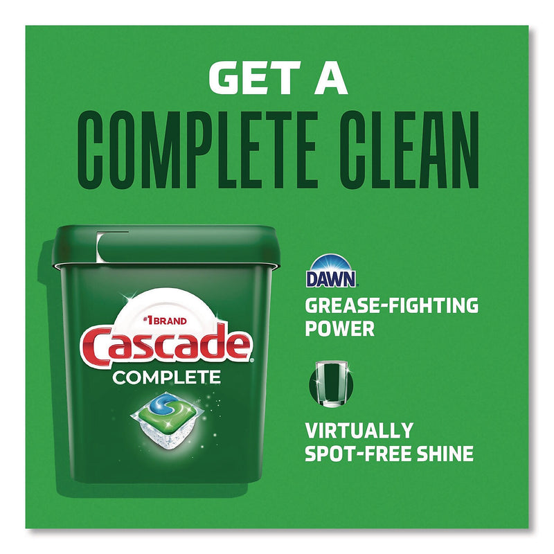 Cascade Complete ActionPacs Dishwasher Detergent, Fresh Scent, 17.6 oz., 33 Pacs/Bag, 4 Bags/Carton (80797047)