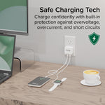 Plugable 40W Dual USB-C Wall Charger, White (PS-40C2W)
