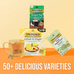 Twinings Lemon and Ginger Herbal Caffeine Free Tea Bags, 50/Box (F14990)