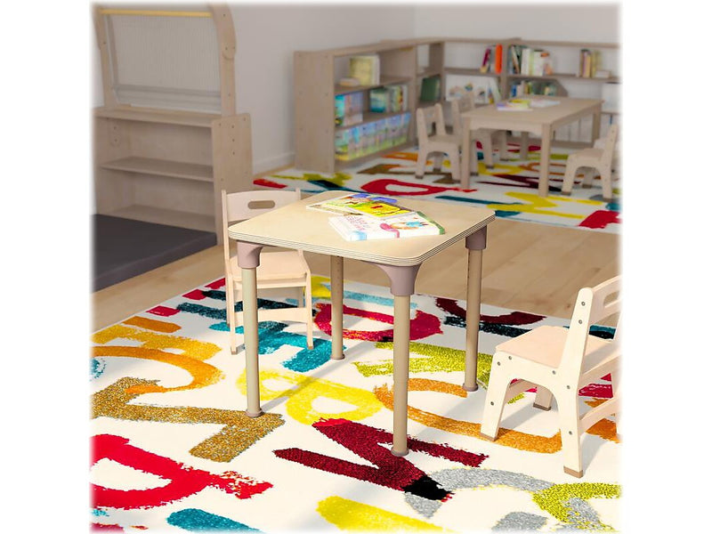 Flash Furniture Bright Beginnings Hercules Square Table, 24" x 24", Height Adjustable, Beech (MK-ME088023-GG)