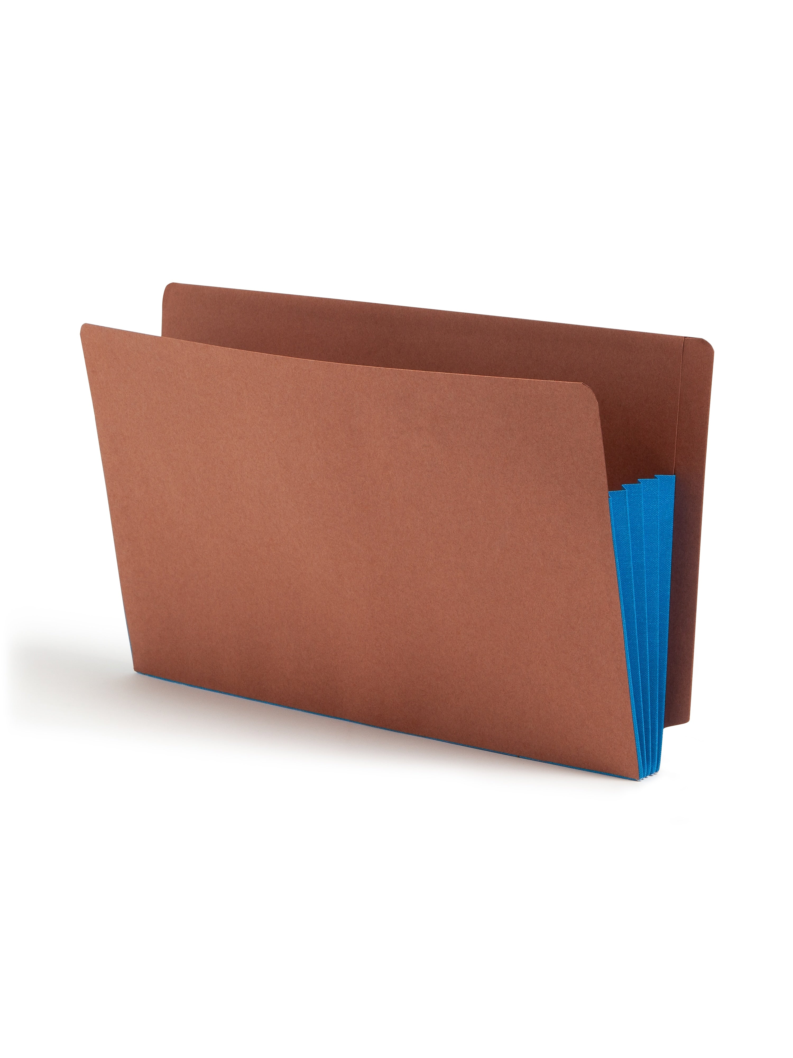 Smead Recycled Reinforced File Pocket, 3" Expansion, Legal Size, Blue, 10/Box (74679)