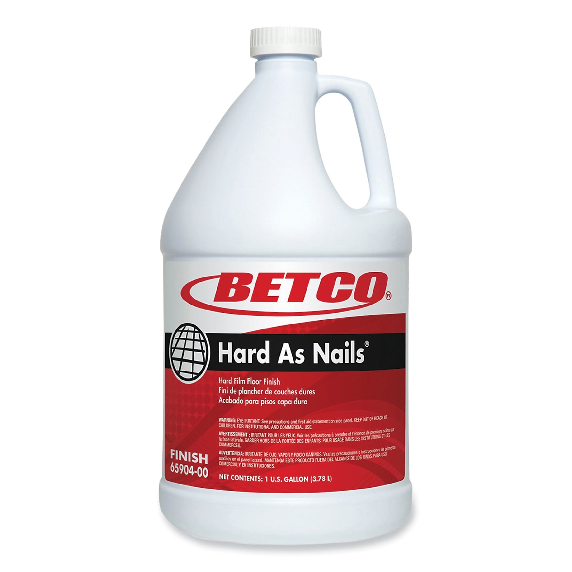 Betco Hard As Nails Floor Finish, 1 gal Bottle, 4/Carton