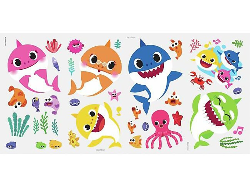 RoomMates Baby Shark Children's Wall Decal Set, Cartoons (RMK4303SCS)