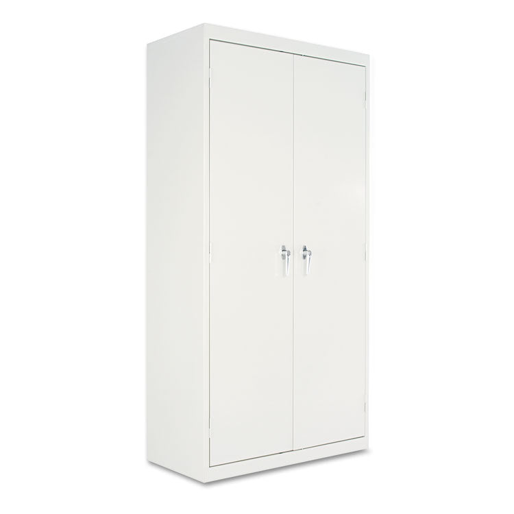 Assembled 72" High Heavy-Duty Welded Storage Cabinet, Four Adjustable Shelves, 36w X 18d, Light Gray
