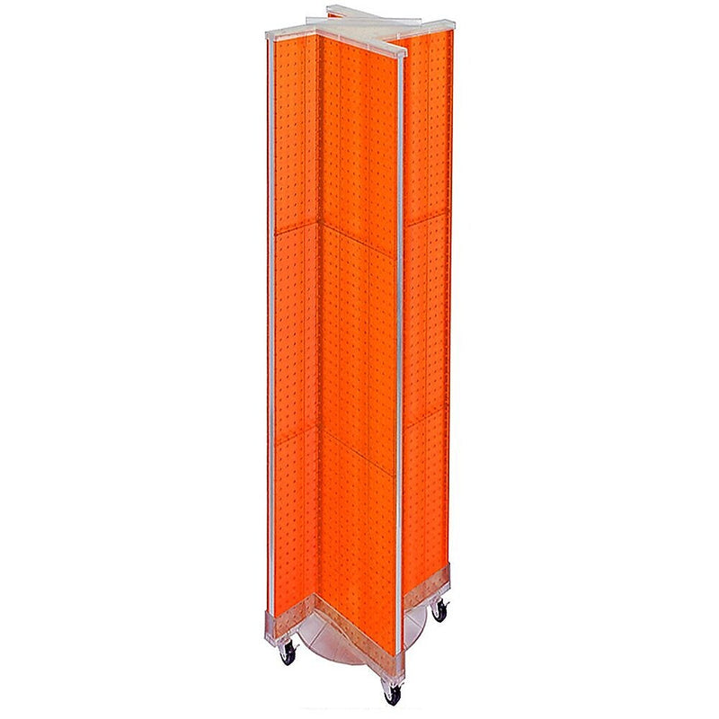 Azar Displays 13.5" x 60" Plastic Pegboard Floor Display Pinwheel, Orange (700461-ORG)
