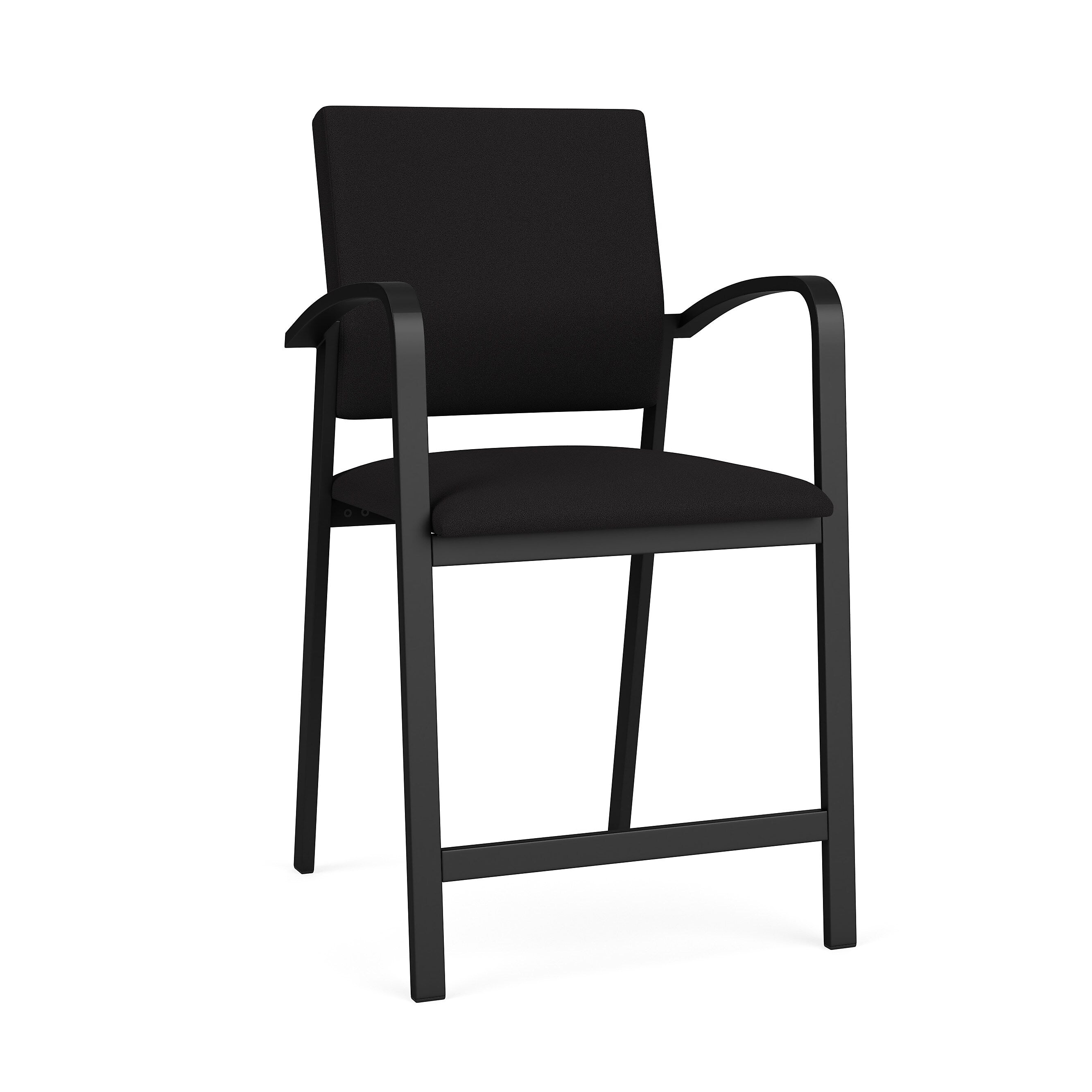 Lesro Newport Fabric Guest Chair, Open House Black/Black (NP1161.SBK-01OHBK)
