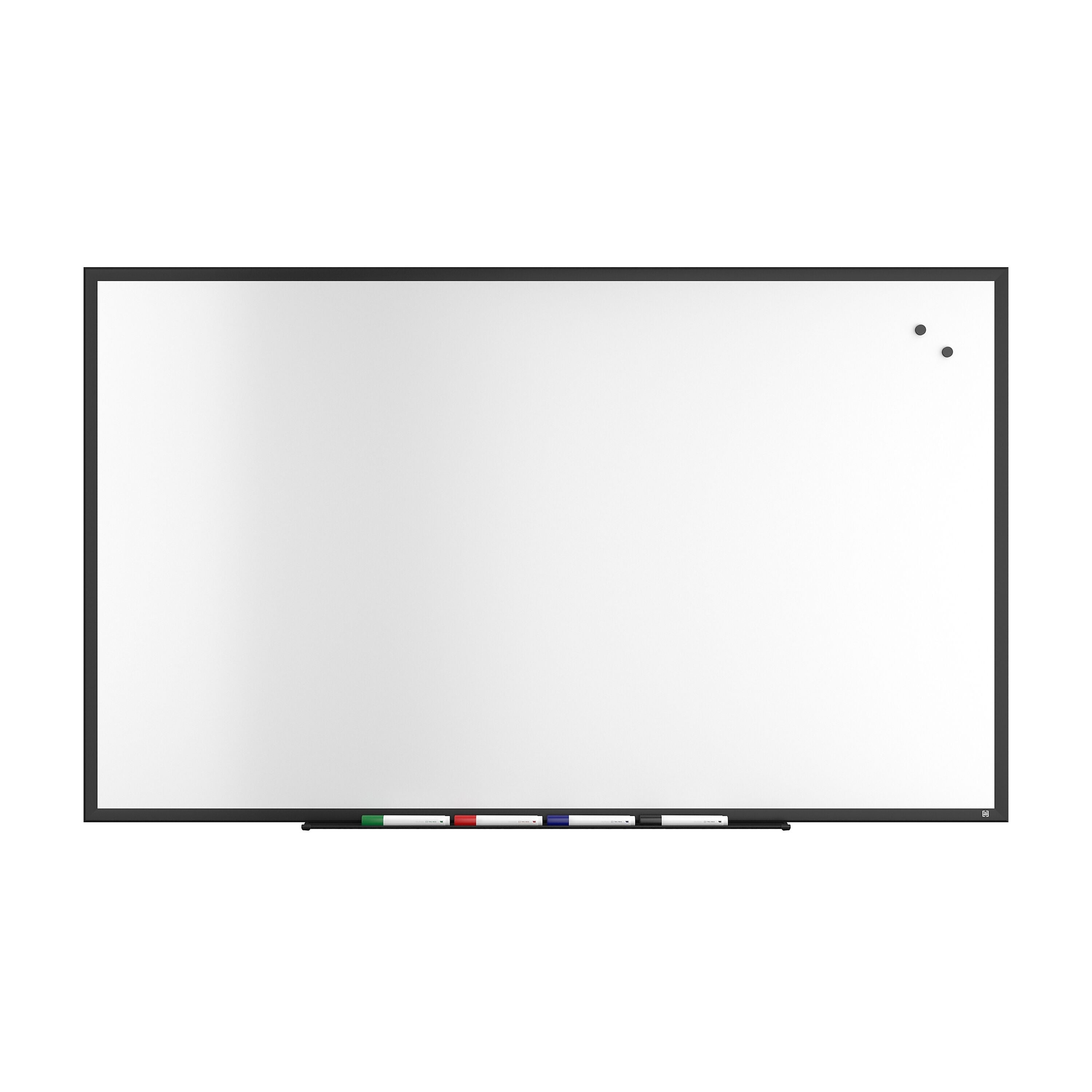 TRU RED™ Magnetic Steel Dry Erase Board, Black Frame, 5' x 3' (TR61182)