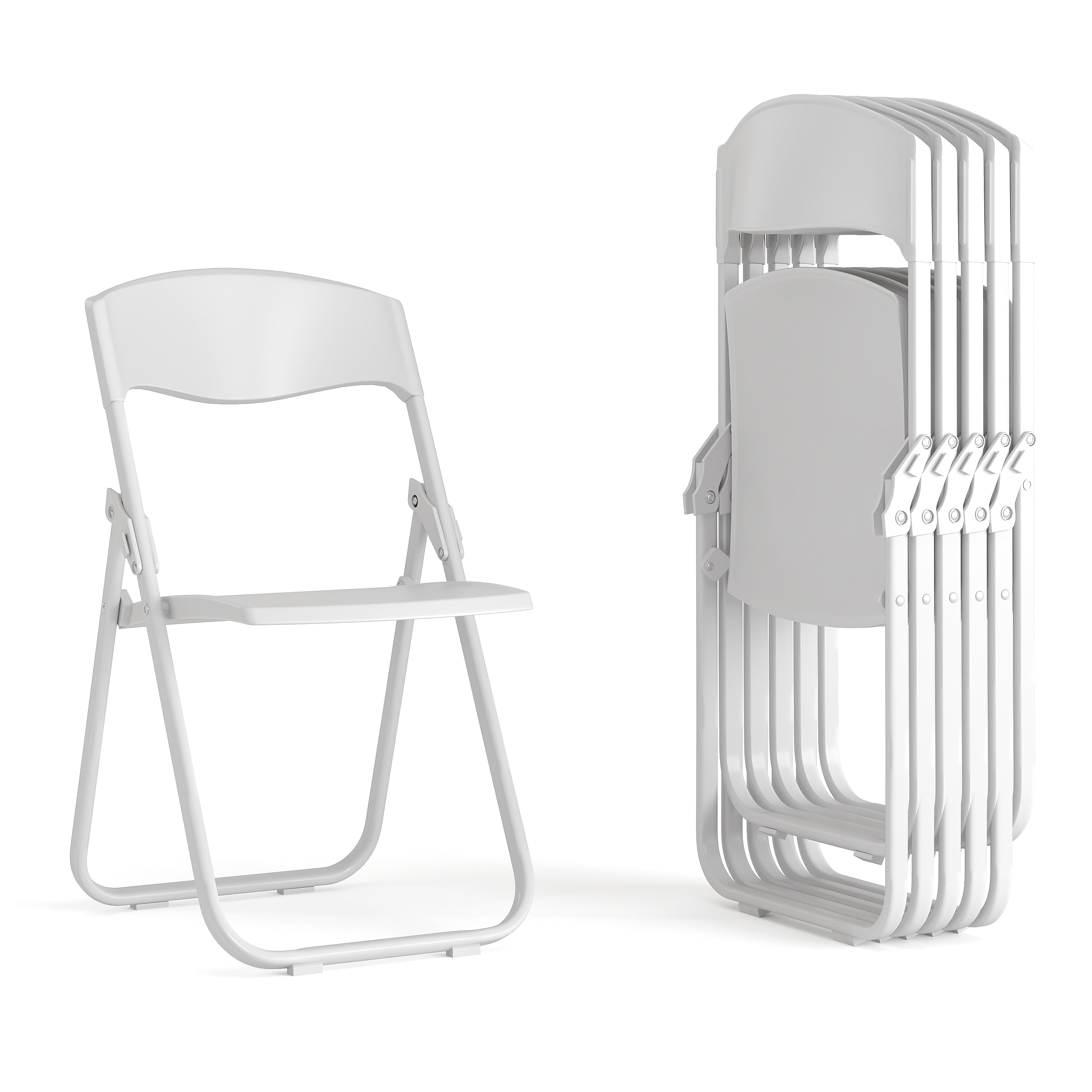 Flash Furniture HERCULES™ Heavy Duty Plastic Folding Chair, White, 6/Pack (6RUTIWHITE)