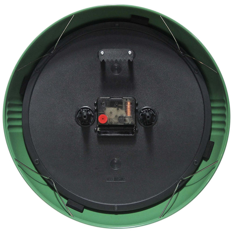 Infinity Instruments Round Retro Green Wall Clock, Aluminum, 12" (10940GR-12)