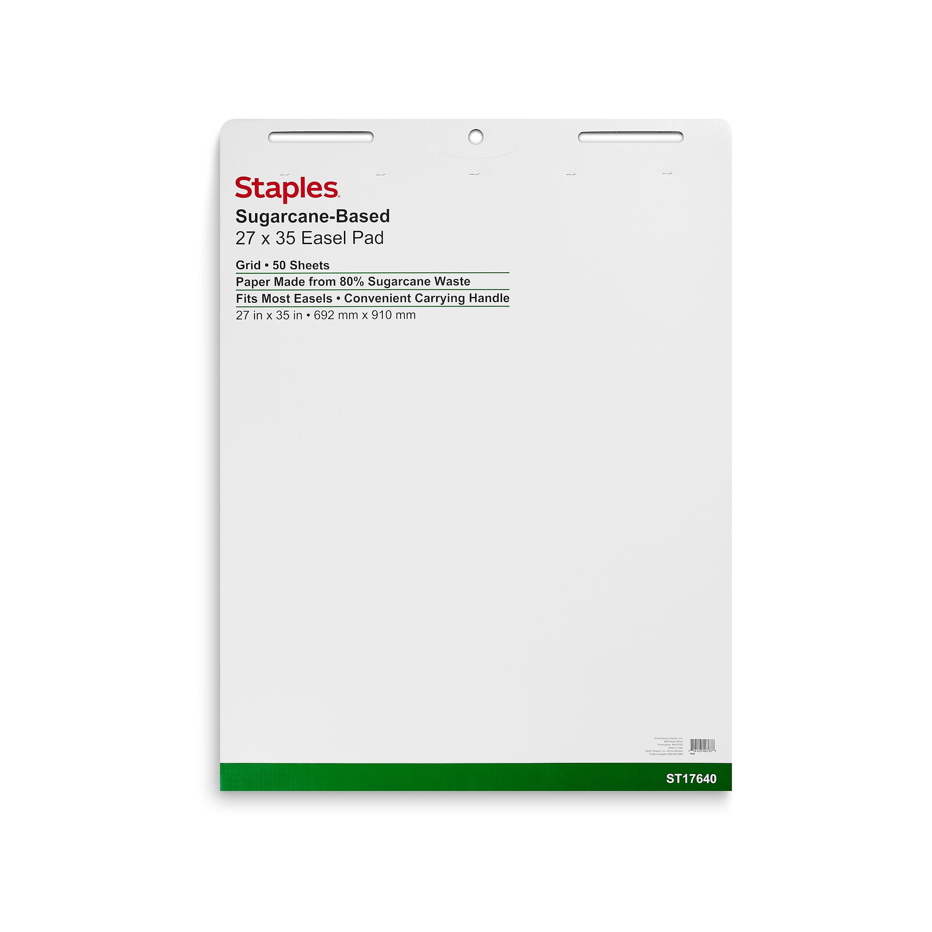 Staples Easel Pads, 27" x 35", White, 50 Sheets/Pad, 4 Pads/Carton (ST17640)