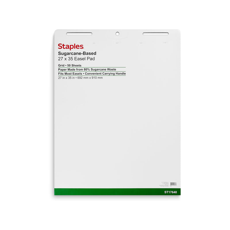 Staples Easel Pads, 27" x 35", White, 50 Sheets/Pad, 4 Pads/Carton (ST17640)