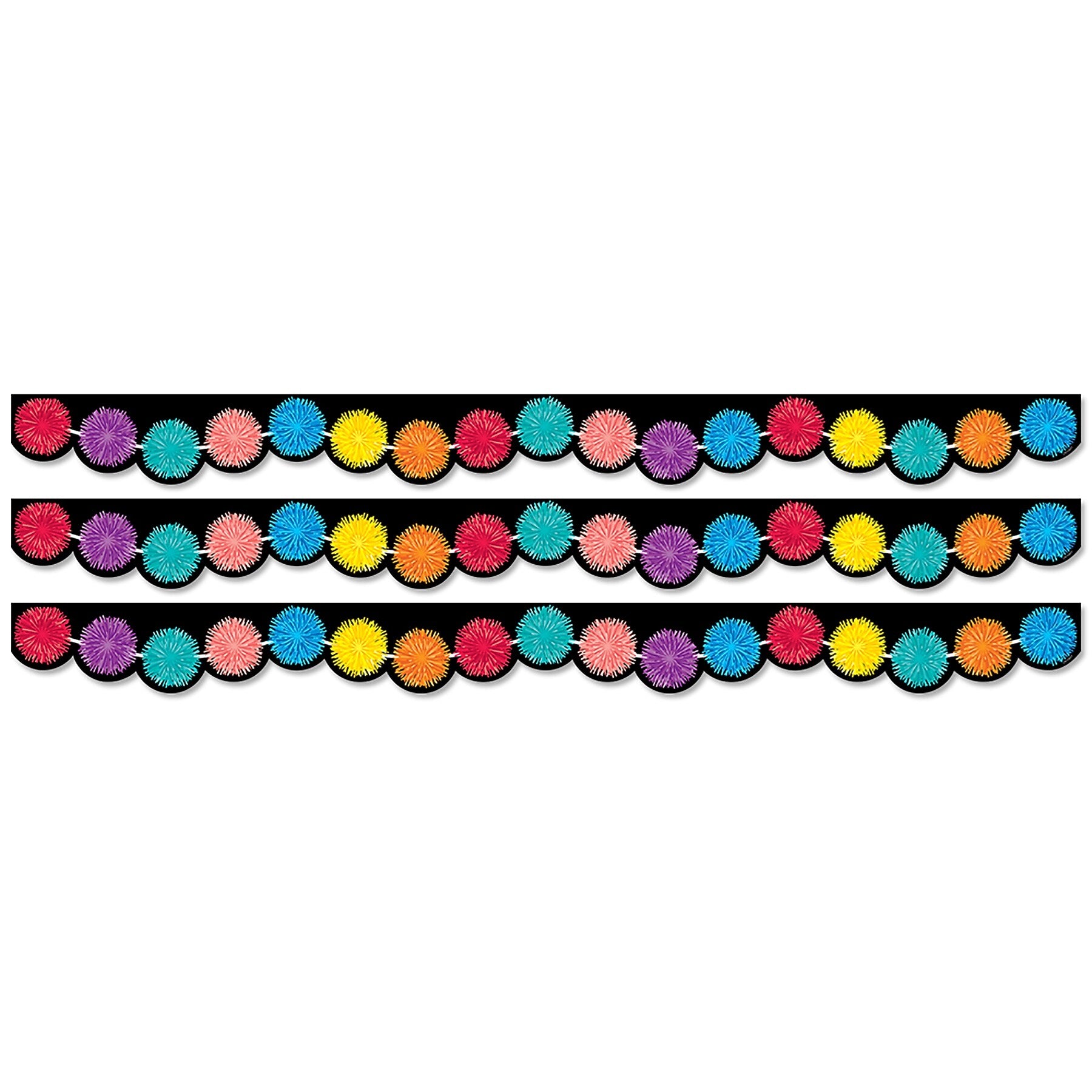 Creative Teaching Press Pom Poms EZ Border, 48', Multicolored, 3/Bundle (CTP10515-3)