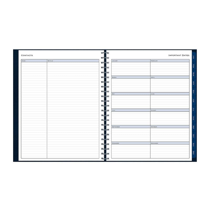 2026 Blue Sky Passages 8.5" x 11" Calendar Year Weekly & Monthly Planner, Faux Leather Cover, Navy (148658-26)