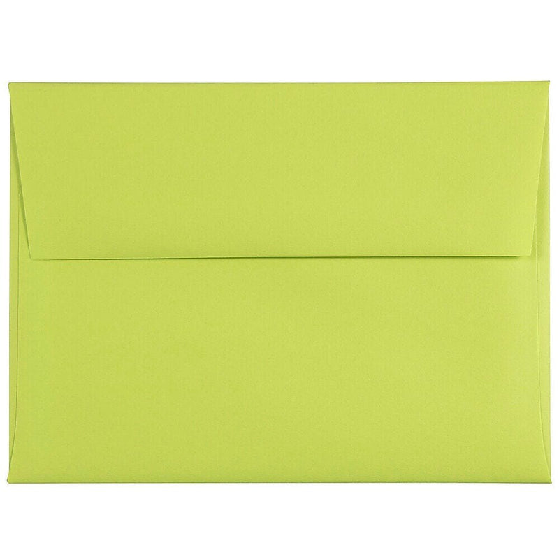 JAM Paper A6 Booklet Envelope 4 3/4" x 6 1/2", Ultra Lime Green, 100/Pack (52610d)