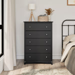 Prepac 44.75" Sonoma 5 Drawer Chest, Black (BDC-3345-K)
