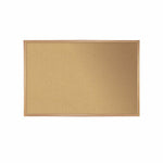 Ghent Natural Cork Bulletin Board, Oak Wood Frame, 4'H x 7'W (WK47)