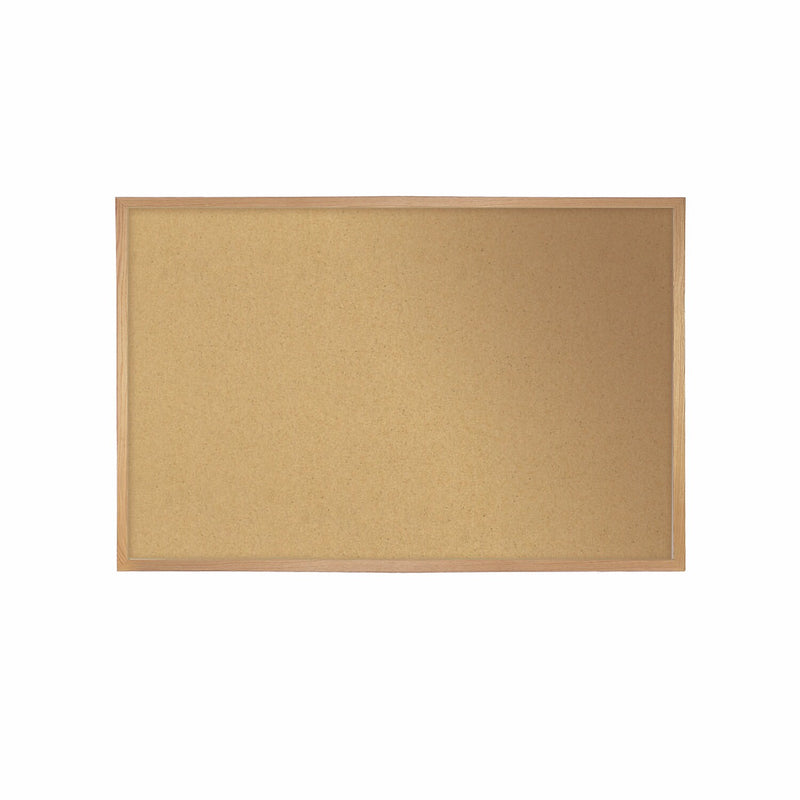 Ghent Natural Cork Bulletin Board, Oak Wood Frame, 4'H x 7'W (WK47)
