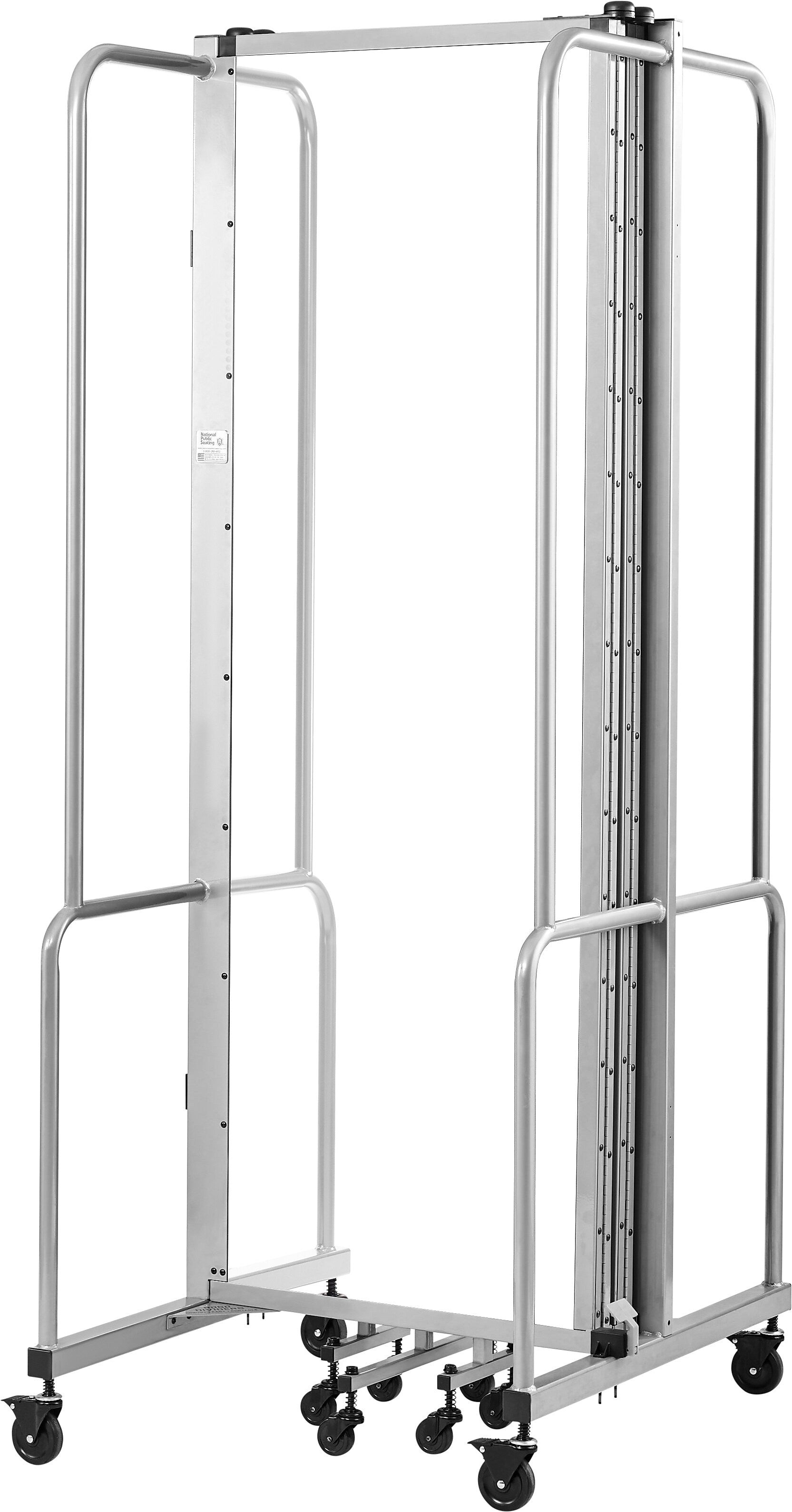 National Public Seating Robo Series 5-Panel Folding Mobile Room Divider, 72"H x 118"W, Clear Acrylic (RDG6-5CA)