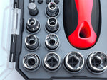 Apollo Tools 55-Piece Metric Tool Set, Black/Red (DT5024)