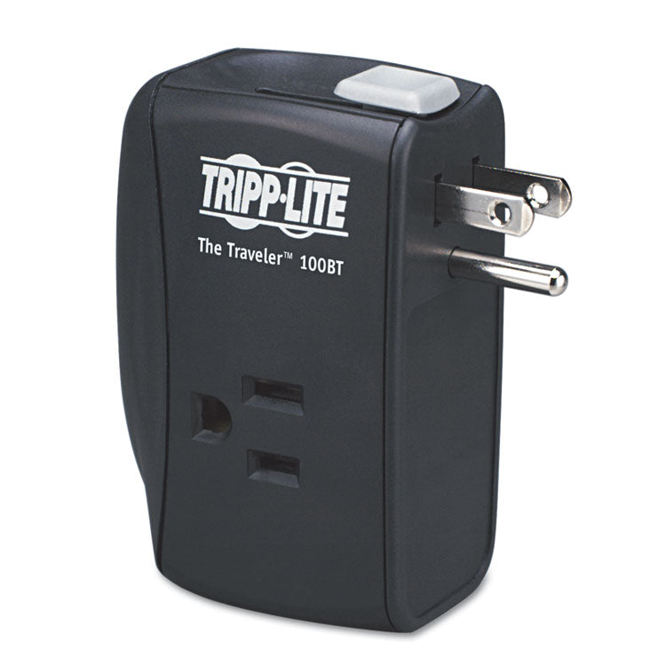 Protect It! Portable Surge Protector, 2 AC Outlets, 1,050 J, Black